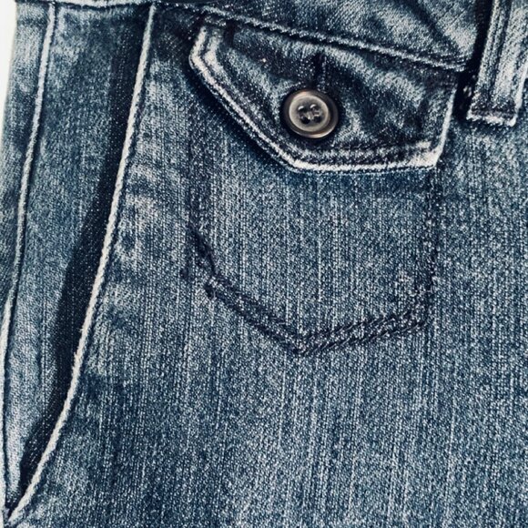 NY & C Low Rise Dark Wash Wide Leg Flare Trousers size 8 - Picture 2 of 7